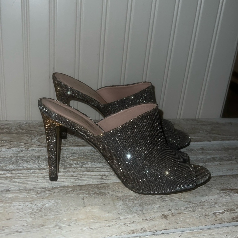 Worn TWICE. Like new Kate Spade heeled Mules from Italy.